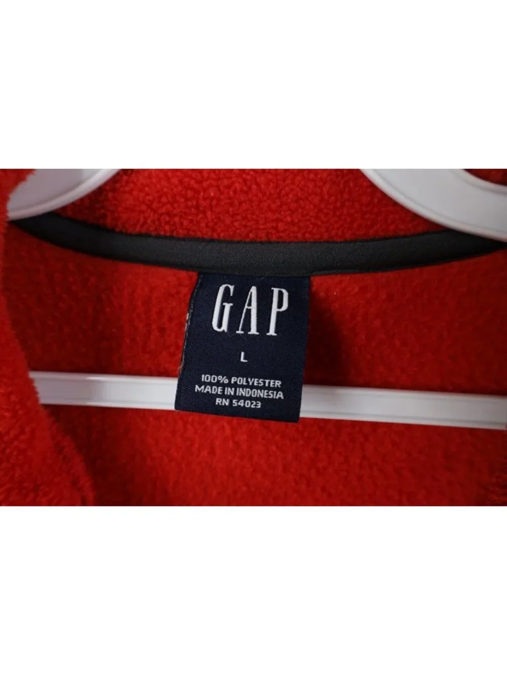 Vintage 90s Y2K Gap Mens Large Color Block 1/4 Zip Fleece Pullover Sweater Red